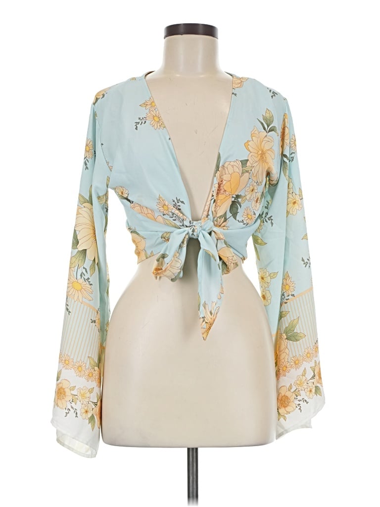 Pre-owned Rue21 Long Sleeve Blouse In Teal