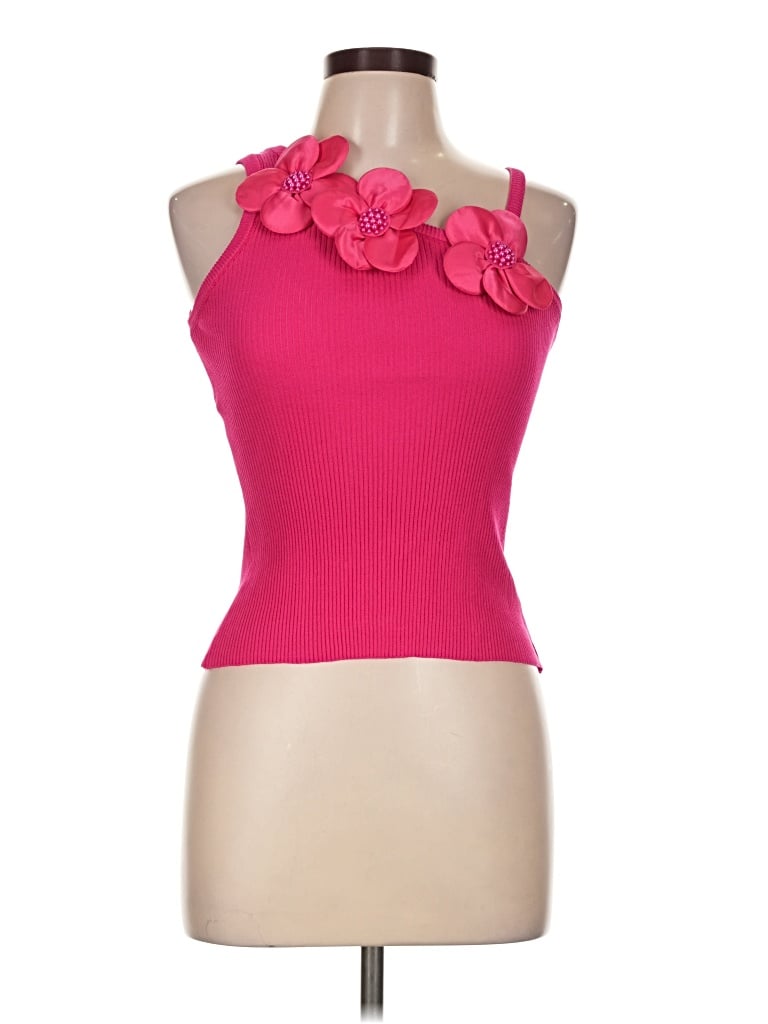 Pre-owned Chicme Sleeveless Top Pink Halter Neckline Tops