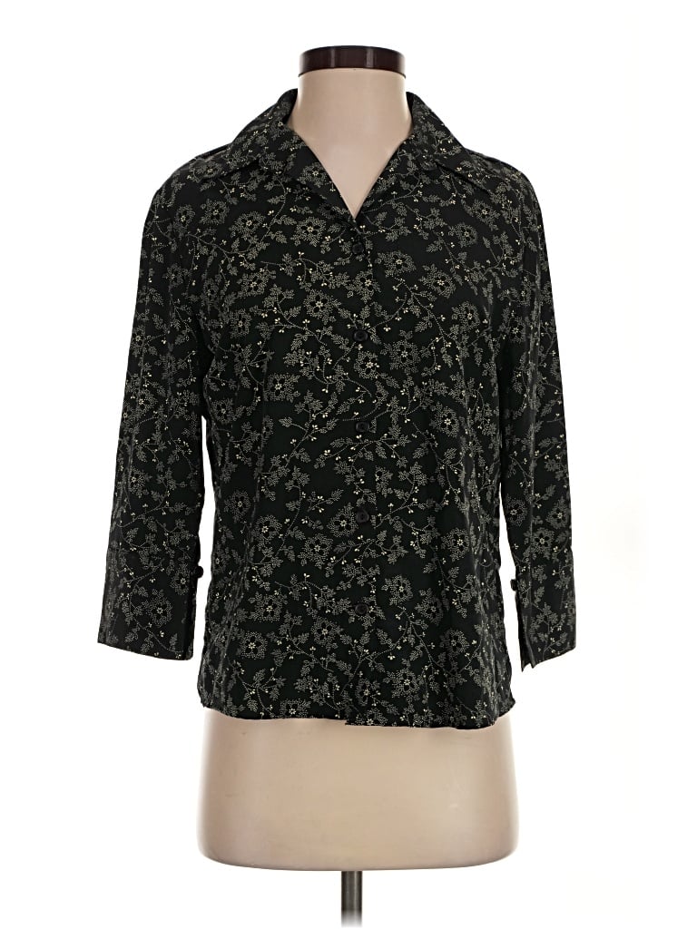 Pre-owned Impressions 3/4 Sleeve Blouse In Black
