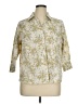 Basic Editions Floral Yellow 3/4 Sleeve Button-Down Shirt Size 1X - photo 1