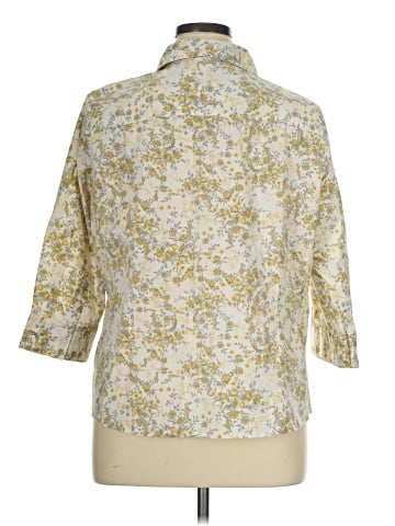 Basic Editions 3/4 Sleeve Button-Down Shirt (view 2)