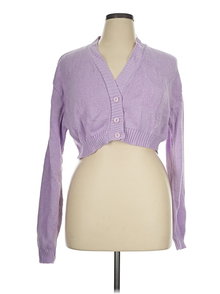 Pre-owned Missguided Cardigan Sweater In Purple