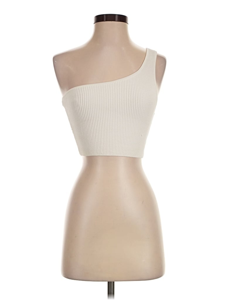 Pre-owned Babaton Tube Top Ivory One Shoulder Neckline Tops