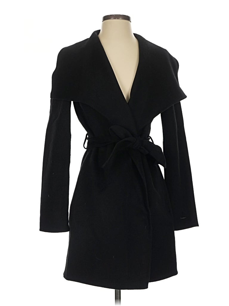 Pre-owned Tahari Wool Coat In Black