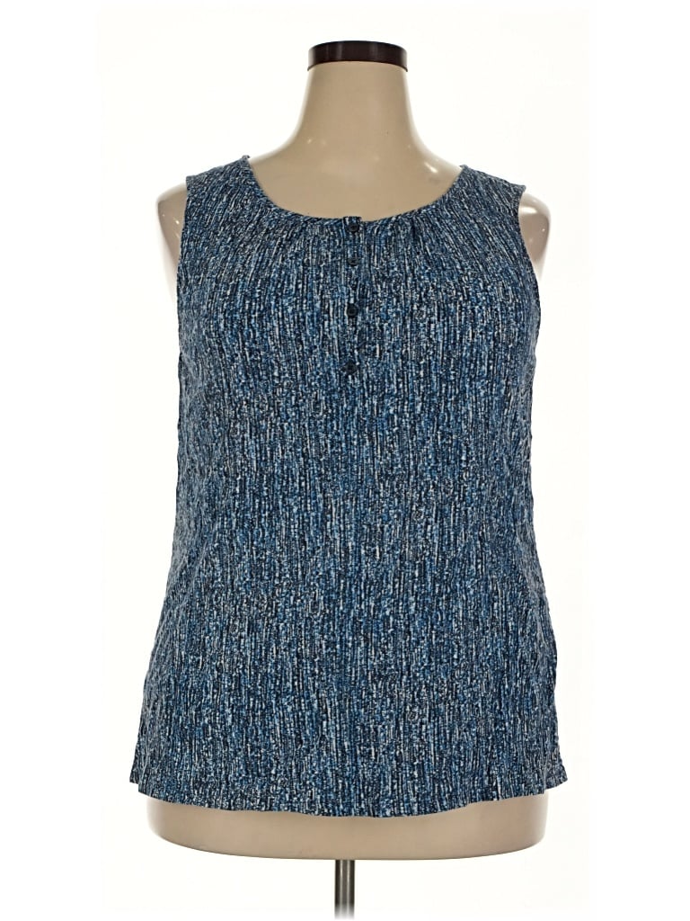 Pre-owned Eddie Bauer Sleeveless Blouse In Blue