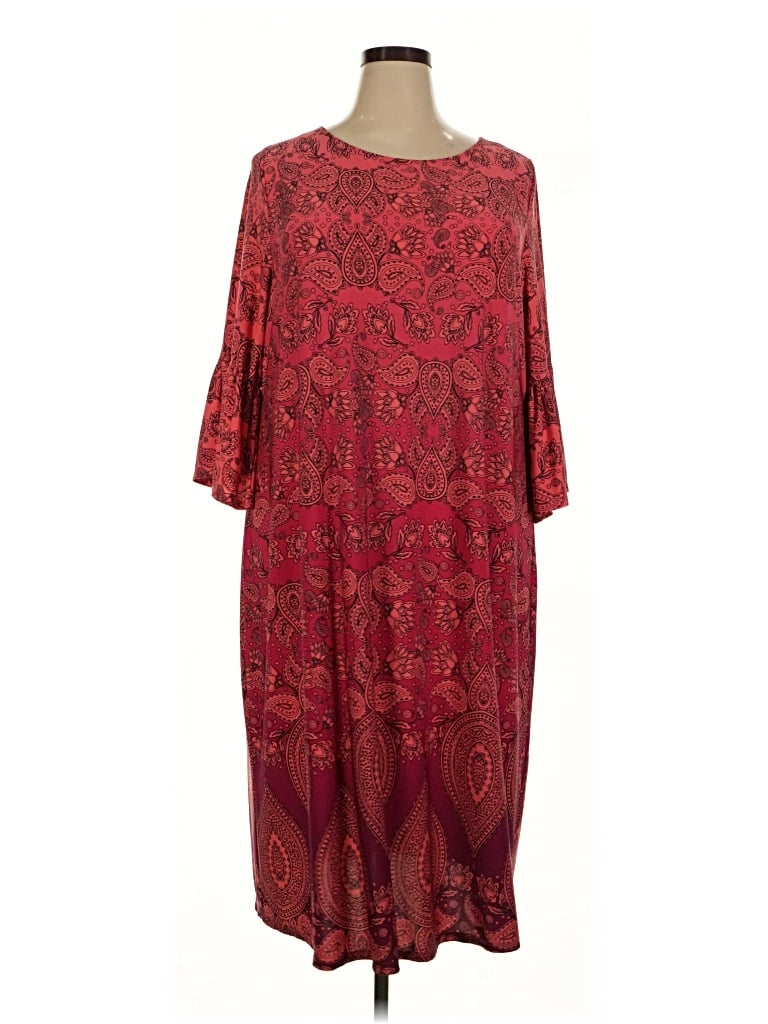 Pre-owned Catherines Casual Dress In Burgundy