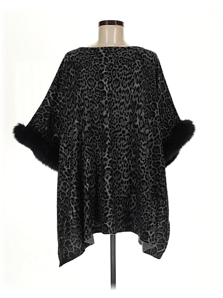 Pre-owned Sofia Cashmere Poncho In Black