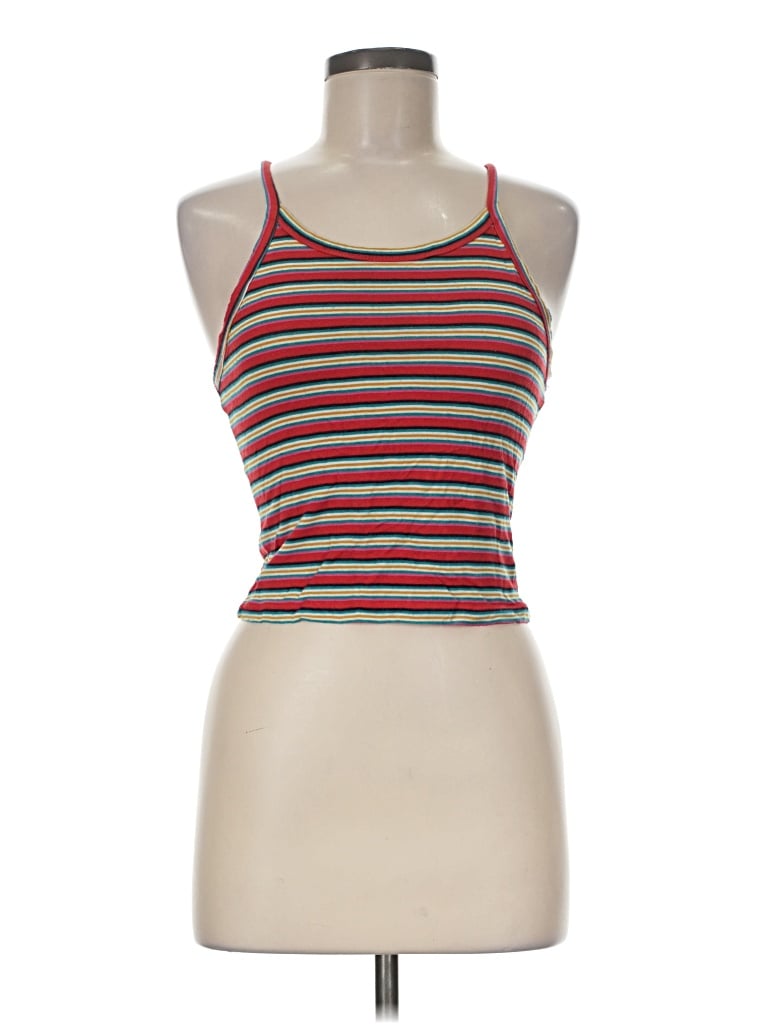 Pre-owned Good Luck Gem Tank Top Red Halter Neckline Tops