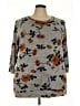 Mix by 41 Hawthorn Floral Gray Pullover Sweater Size 3X - photo 1