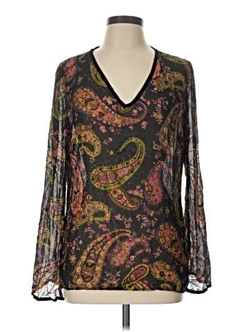 Dana Buchman Long Sleeve Silk Top (view 1)