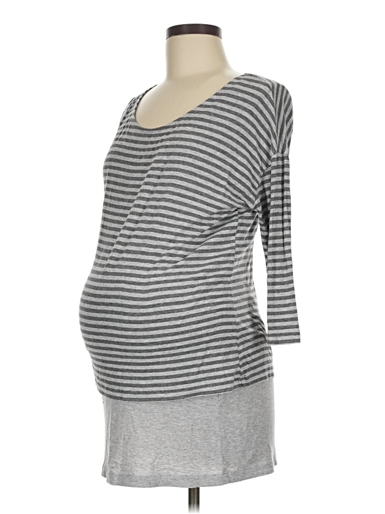 Pre-owned Seraphine 3/4 Sleeve T-shirt In Gray