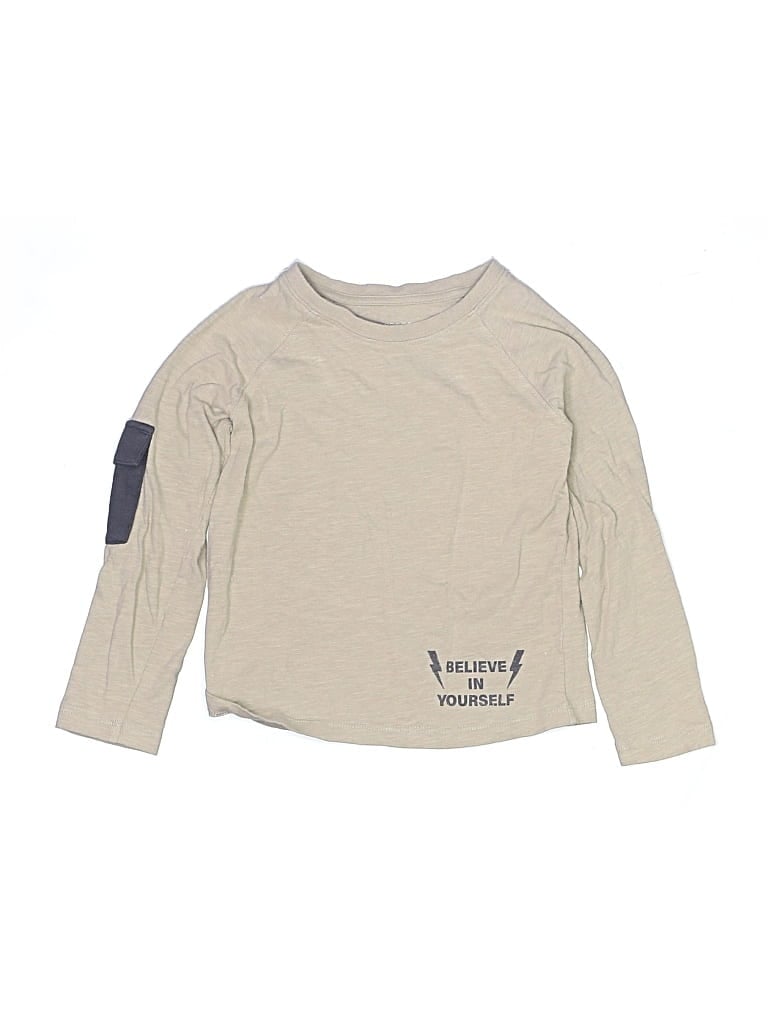Pre-owned Grayson Mini Kids' Long Sleeve T-shirt In Tan