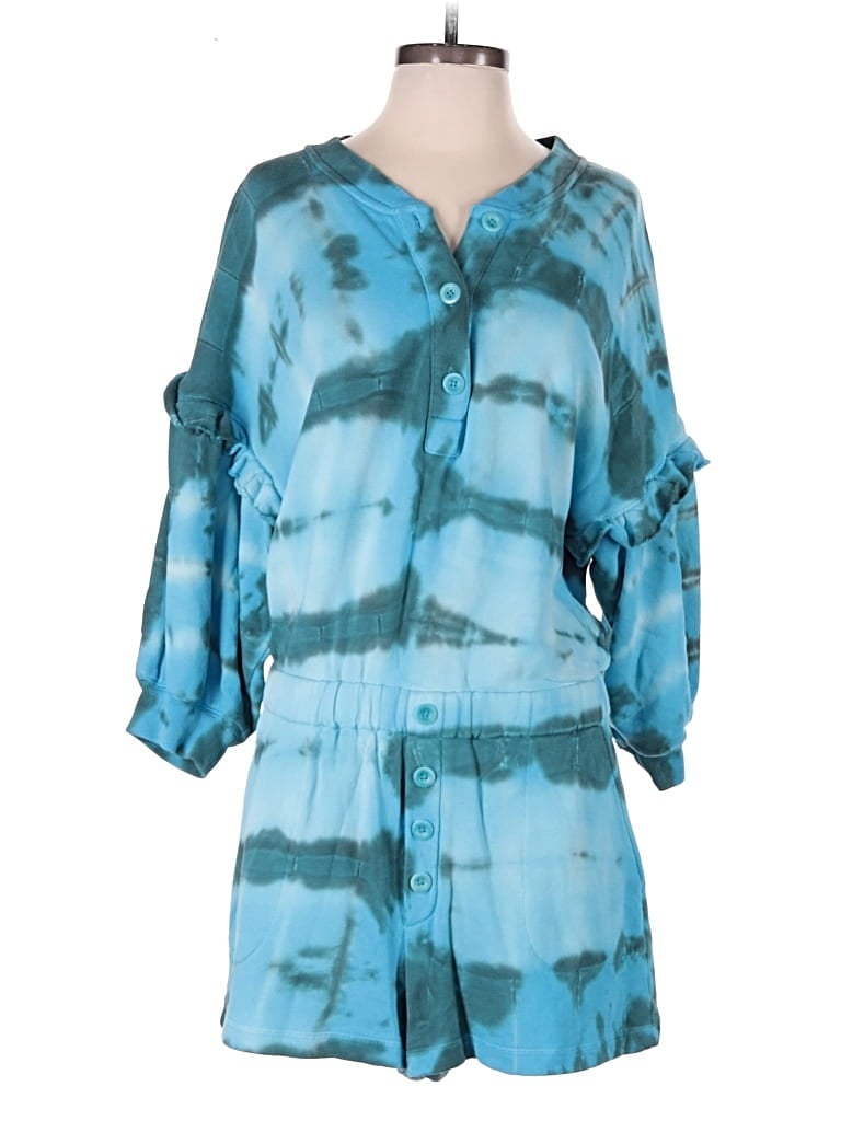 Pre-owned Something Navy Romper In Teal