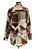 Zara Basic Print Gold Long Sleeve Blouse Size M - photo 2