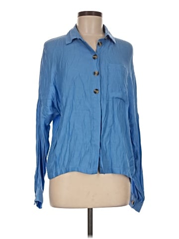 Topshop Long Sleeve Button-Down Shirt (view 1)