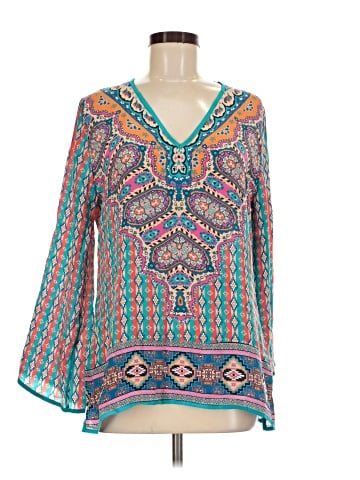 Tolani Long Sleeve Silk Top (view 1)
