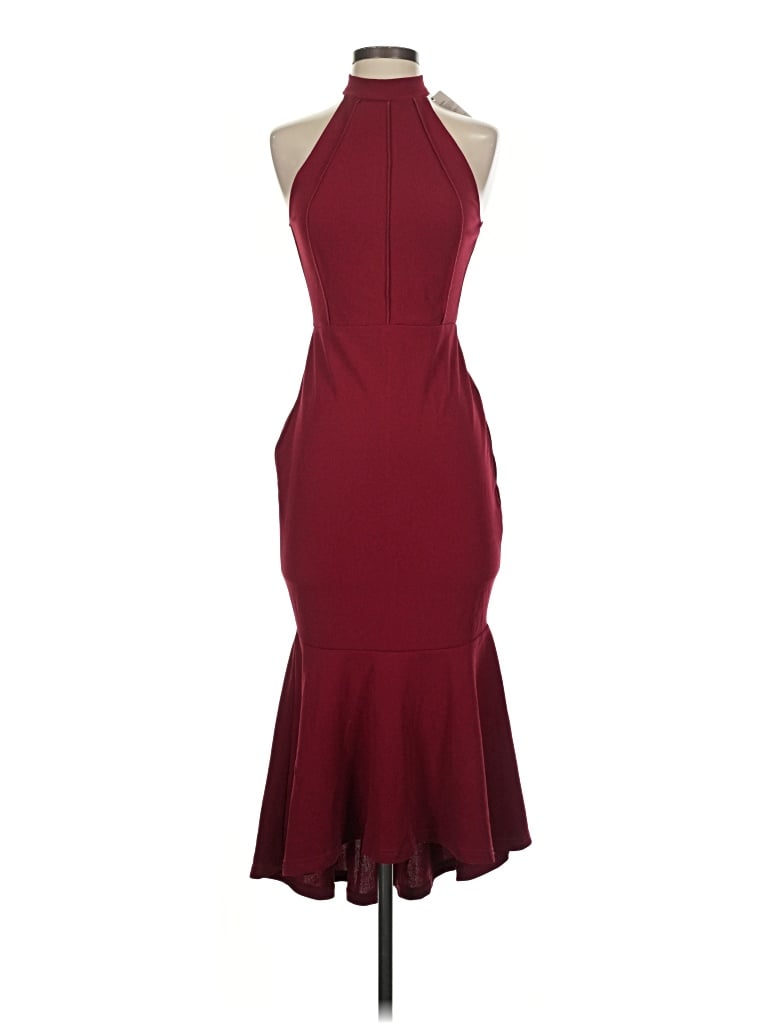 Fashion Cocktail Dress In Burgundy