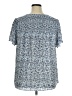 Rose + Olive 100% Polyester Blue Short Sleeve Blouse Size 1X - photo 2