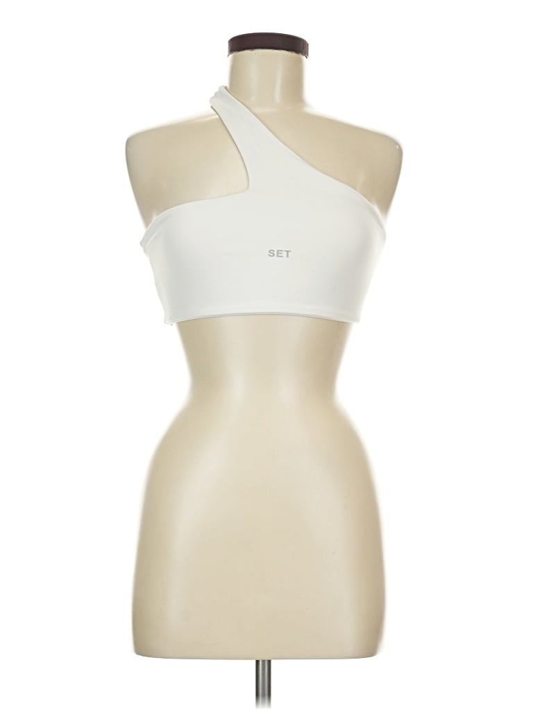 Pre-owned Set Active Tank Top Ivory One Shoulder Neckline Tops