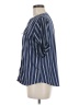 Always Indigo Stripes Blue Short Sleeve Blouse Size M - photo 5