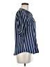 Always Indigo Stripes Blue Short Sleeve Blouse Size M - photo 4