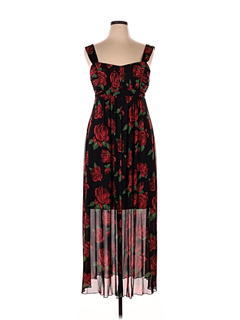 Connected Apparel Casual Dress In Black