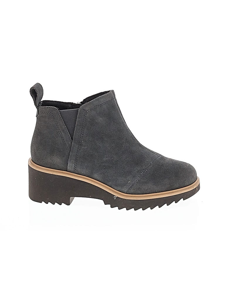 Pre-owned Toms Ankle Boots In Gray