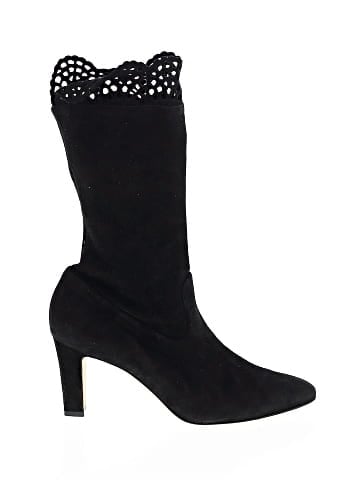 Manolo Blahnik Suede Eyelet Trim Boots (view 1)