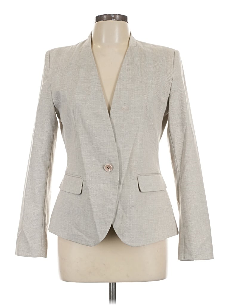 Pre-owned Zara Basic Blazer Jacket In Gray