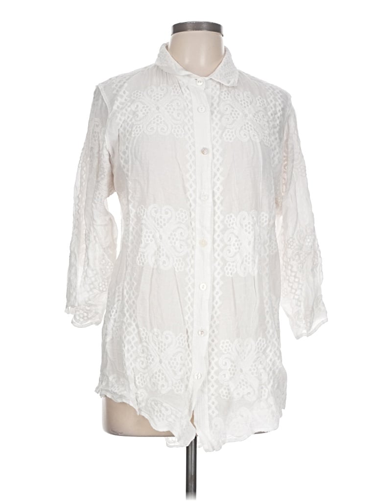 Pre-owned Liv 3/4 Sleeve Blouse In Ivory