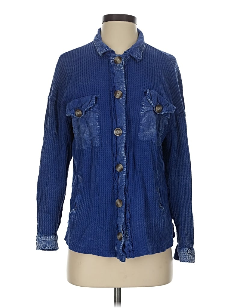 Pre-owned Zenana Cardigan Sweater In Blue