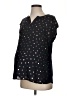 Full Moon Maternity 100% Polyester Stars Black Short Sleeve Blouse Size S - photo 1