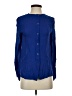 J.Crew 100% Silk Blue Long Sleeve Polo Size 4 - photo 1