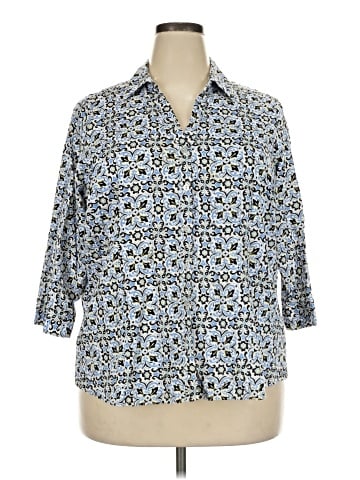 212 Collection 3/4 Sleeve Button-Down Shirt (view 1)