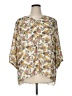 Rose + Olive 100% Polyester Yellow 3/4 Sleeve Blouse Size 1X - photo 1