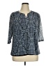 Croft & Barrow 100% Polyester Blue 3/4 Sleeve Blouse Size 1X - photo 1