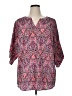 Croft & Barrow 100% Polyester Paisley Pink 3/4 Sleeve Blouse Size 1X - photo 1