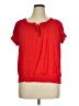 Faded Glory 100% Polyester Red Short Sleeve Blouse Size 16 - photo 1