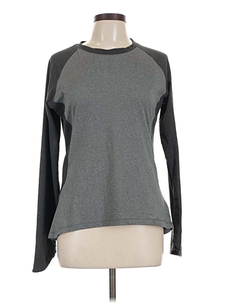 Pre-owned Spyder Long Sleeve Top Gray Crew Neck Tops
