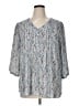 Rose + Olive 100% Polyester Blue 3/4 Sleeve Blouse Size 1X - photo 1