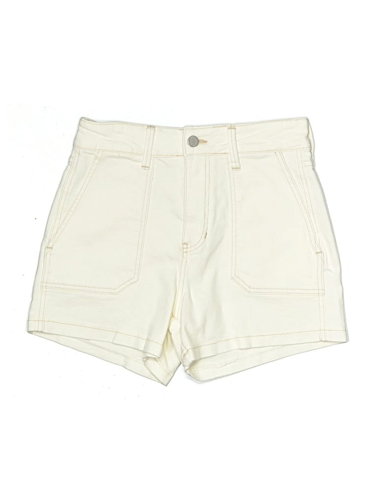 Pre-owned Just Black Khaki Shorts In Ivory