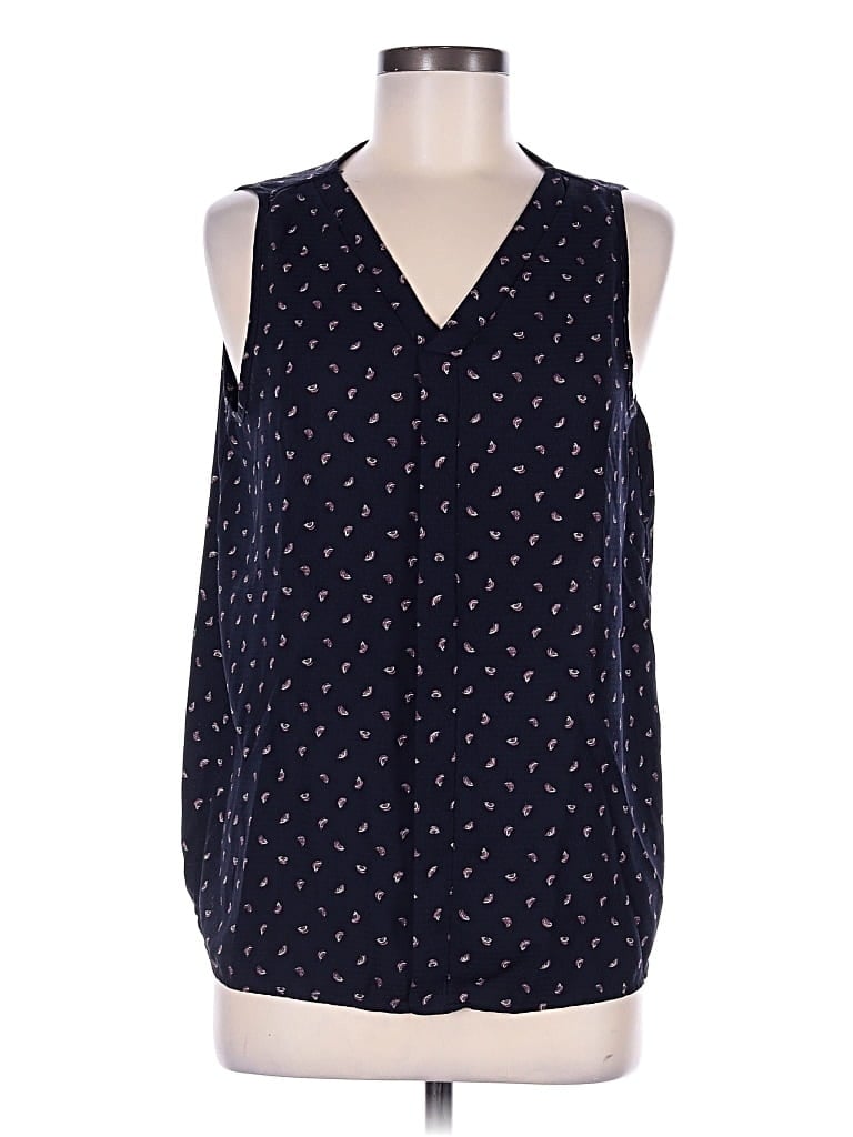 Pre-owned Kaileigh Sleeveless Blouse In Blue