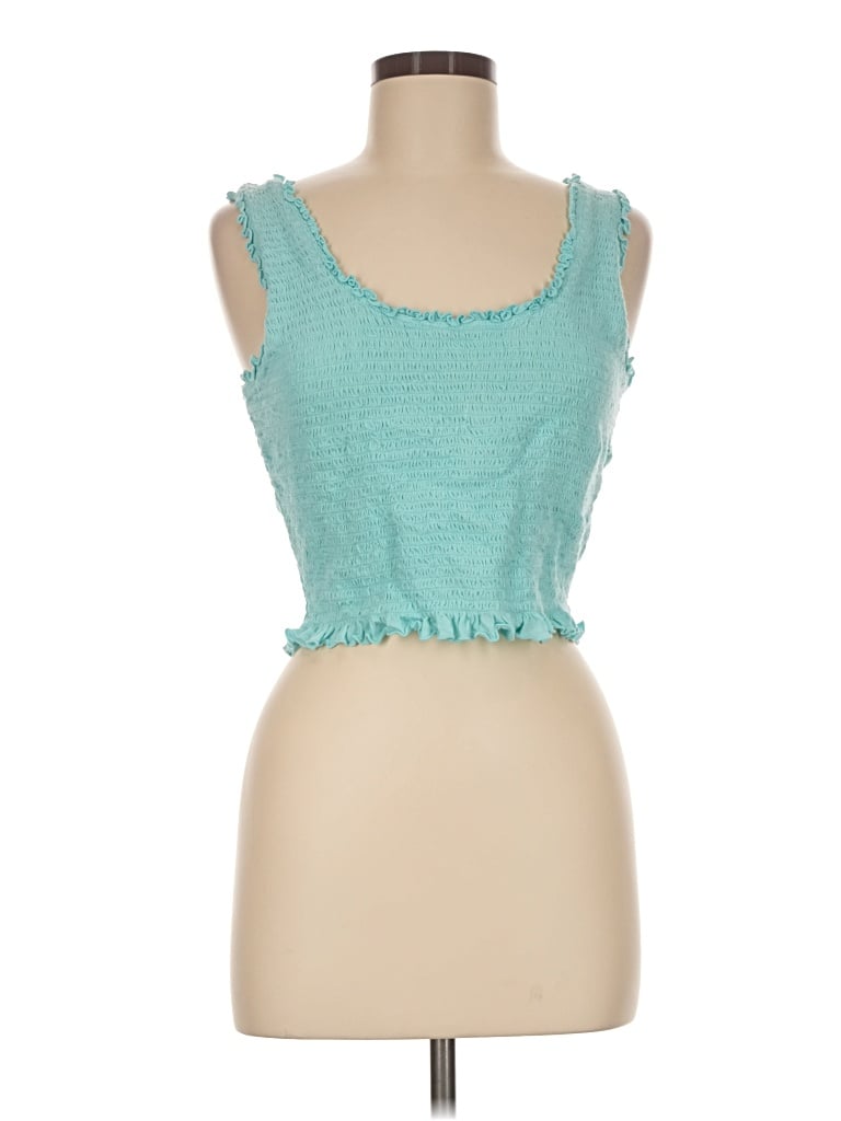 Pre-owned Floreat Tank Top Teal Sweetheart Neckline Tops
