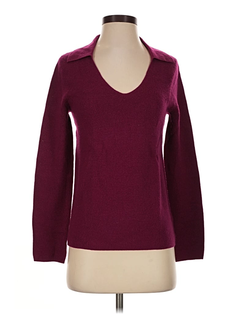 Pre-owned Max Studio Wool Sweater In Burgundy