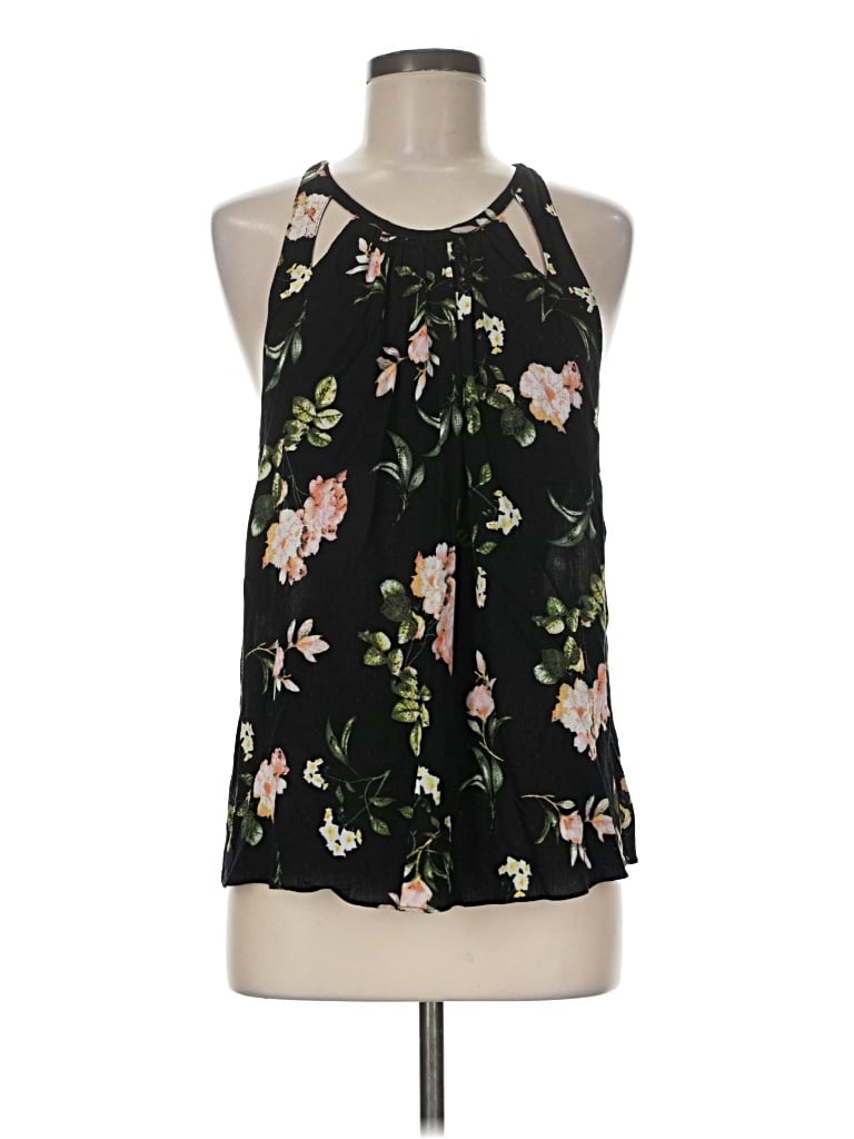 Pre-owned Olivia Grey Sleeveless Blouse In Black
