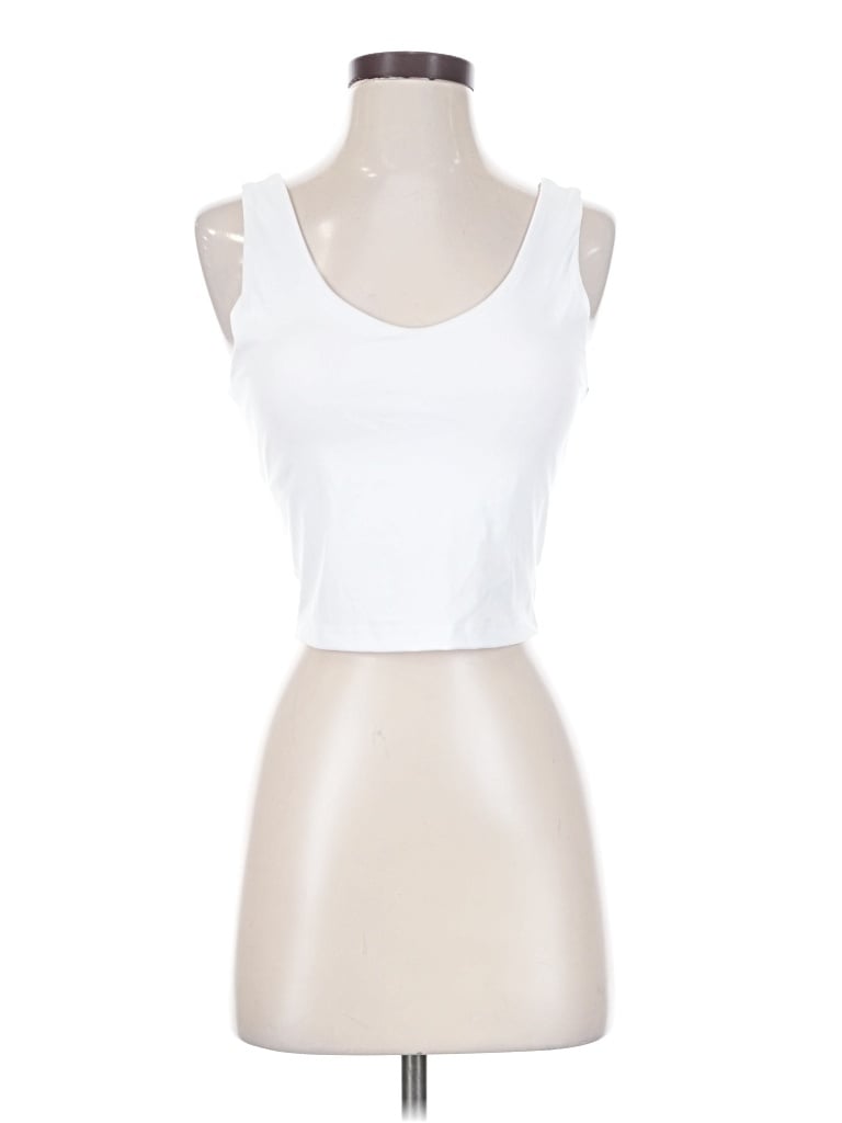 Pre-owned Yogalicious Tank Top White Strapless Neckline Tops
