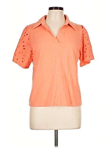 Karl Lagerfeld Paris Short Sleeve Blouse (view 1)