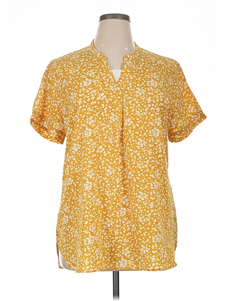 Pre-owned Timeson Short Sleeve Blouse In Yellow
