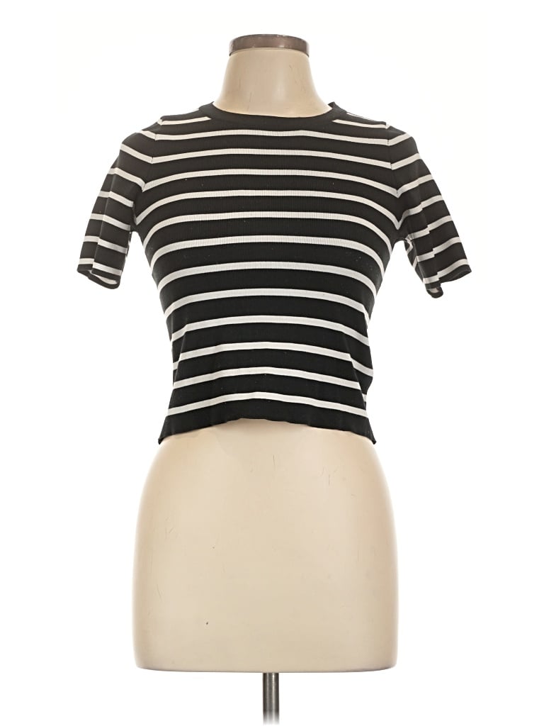 Pre-owned Happily Grey Short Sleeve Turtleneck In Black