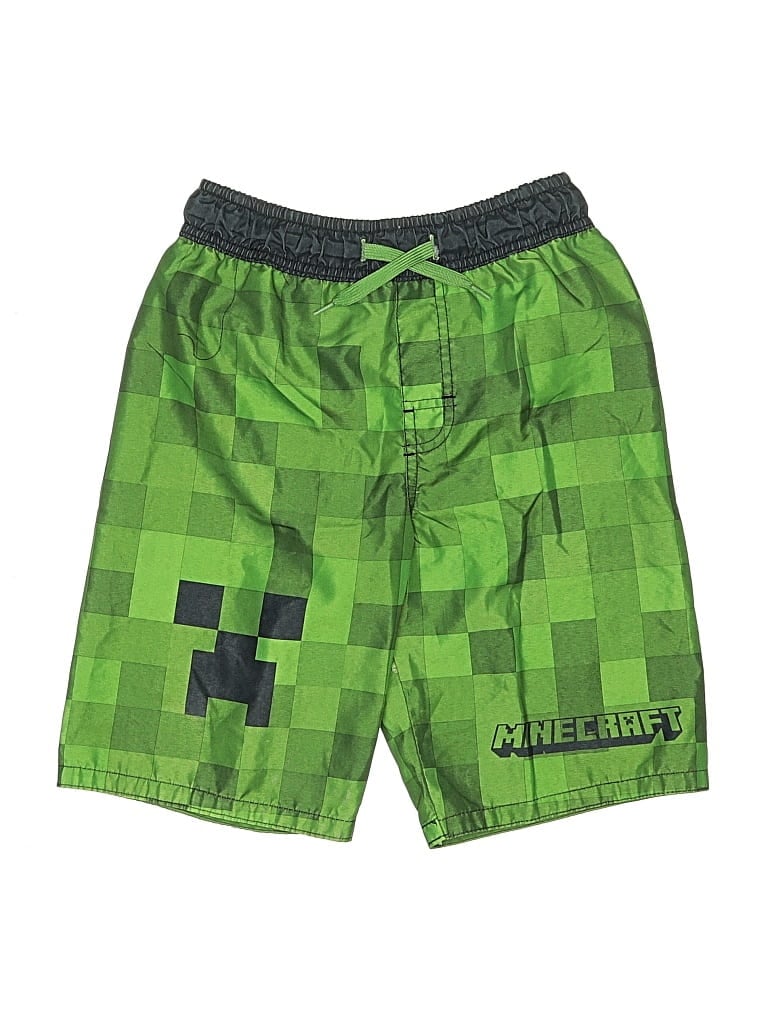 Pre-owned Minecraft Kids' Board Shorts In Green